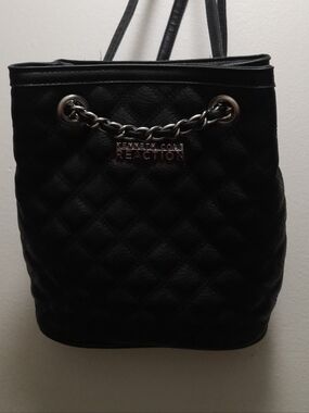 Kenneth Cole Reaction Black Quilted Chain-Handle Shoulder Bag